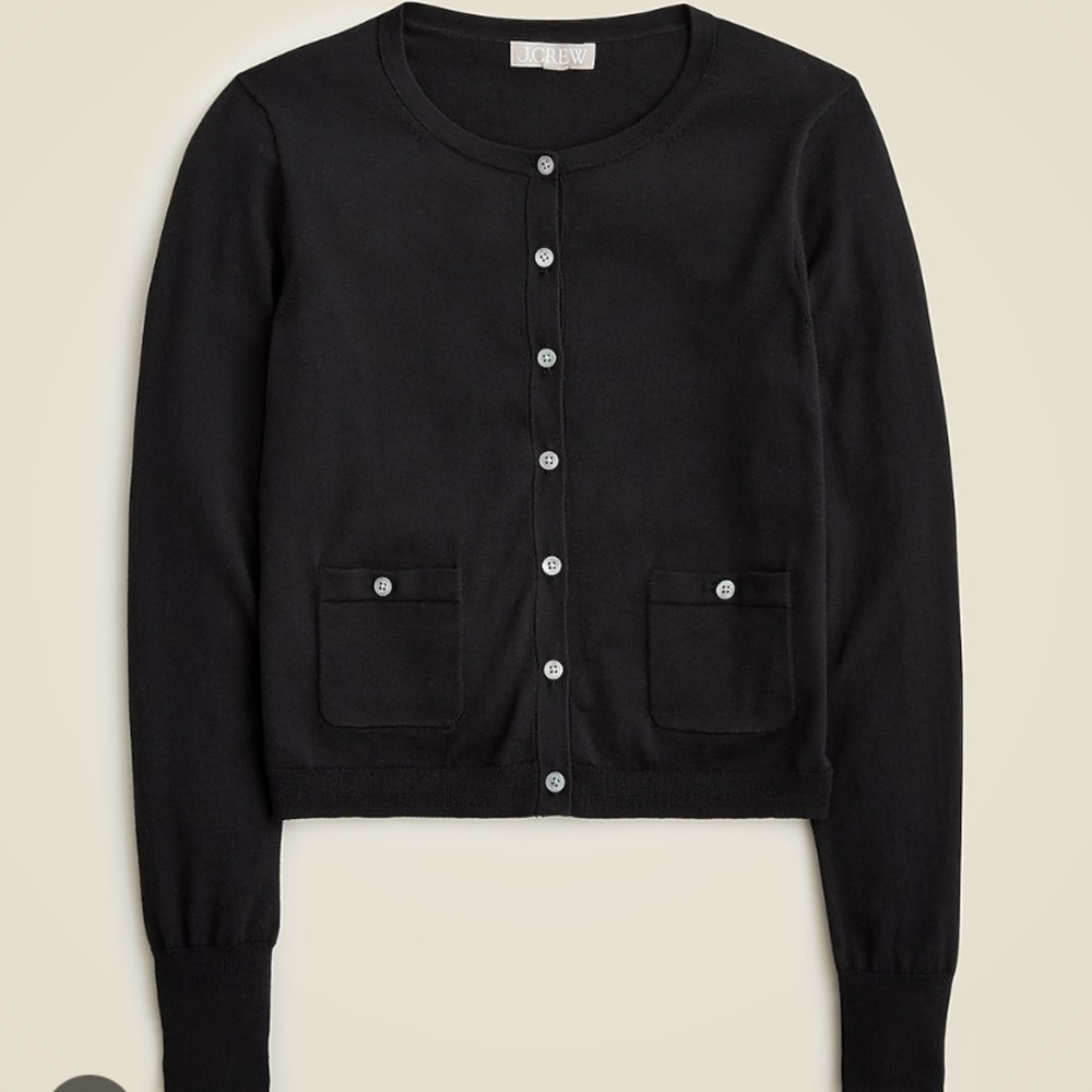 J. Crew crewneck cardigan in premium ultra fine cotton